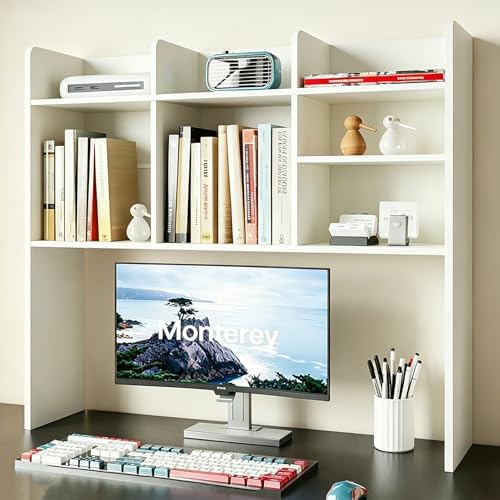 ChooChoo Desk Hutch Dorm, Desktop Bookshelf with 7 Shelves by ChooChoo