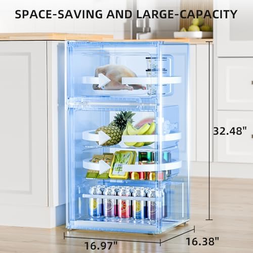 Antarctic Star Mini Fridge with Freezer, Double Door Compact Refrigerator, Adjustable Thermostat, Small Fridge for Bedroom Office Dorm Apartment, 2.45 Cu.Ft, White - Image 4