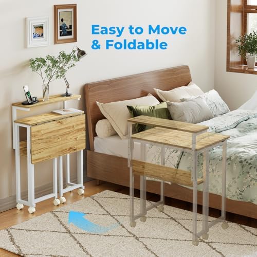 GreenForest Folding Desk with Adjustable Monitor Stand, 24.8 in Small Desk - Image 6