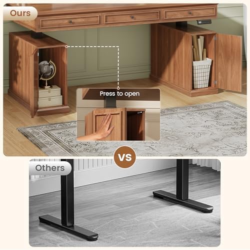 SEDETA 55.1" Farmhouse Executive Electric Standing Desk with 3 Drawers - Image 5
