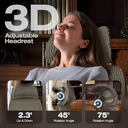 ELABEST X100 Ergonomic Mesh Office Chair with Footrest, Big and Tall Home Desk Chair with 5D Flip-Up Arms, Adjustable 3D Lumbar Support, Gaming & Executive Computer Chair (Coffee Break) - Image 4