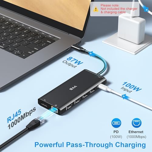 USB C Laptop Docking Station Dual Monitor 14 in 1 USB C Hub Multi Adapter - Image 5