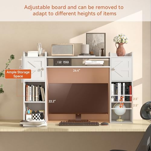 ELECWISH Desktop Bookshelf, Desk Shelf for Computer Desk, 45", 8 Tier - Image 5
