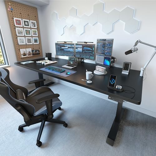 FEZIBO Standing Desk 63 × 37 Inch Electric Height Adjustable, Black - Image 2