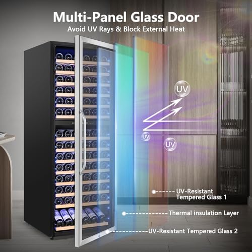 Velivi 24" Dual-Zone Wine Fridge Tall Freestanding/Built-in Wine Cooler - Image 6