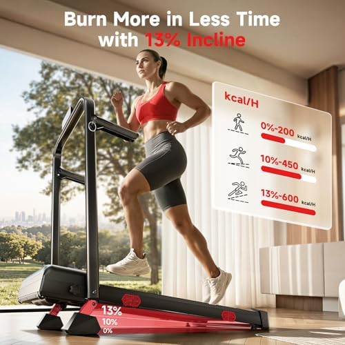 RHYTHM FUN 13% Incline Walking Pad Treadmill with Handles, 6.2MPH, Foldable - Image 3