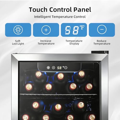 Antarctic Star 1.7 Cu.Ft Beverage Cooler for Up to 68 Cans, Compact Drink Fridge with Stainless Steel Glass Door, Digital Display and Electronic Temperature Control, Silver - Image 3