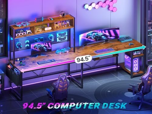 SEDETA L Shaped Computer Desk, Reversible Corner Desk with Power Outlet - Image 3