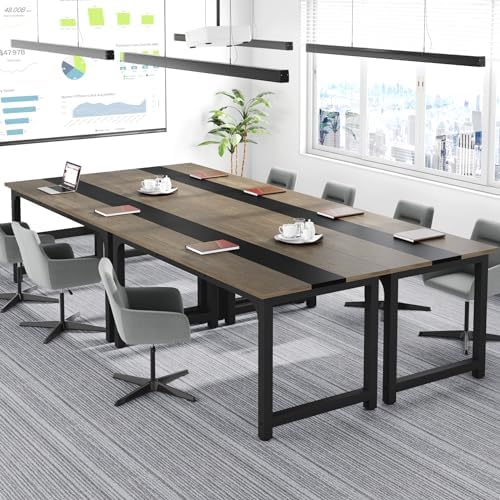 Tribesigns 70.8” Executive Desk, Large Office Computer Desk with Thicken Frame, Modern Simple Workstation Business Furniture for Home Office, Vintage Grey/Black - Image 4