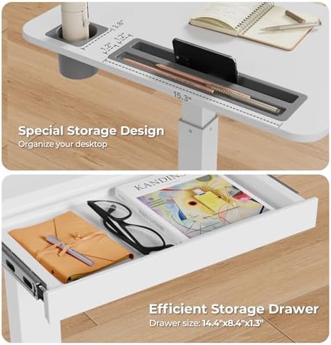 28" Mobile Standing Desk with Drawer, Portable Laptop Desk - Image 4