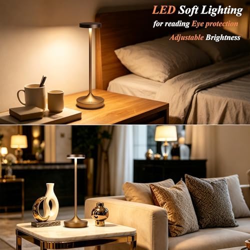YHT Rechargeable Cordless Table Lamps 6000mAh LED Battery Table Light - Image 4