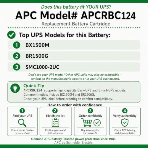 APC Genuine UPS Replacement Battery APCRBC124 for BX1500M, SMC1000-2UC - Image 3