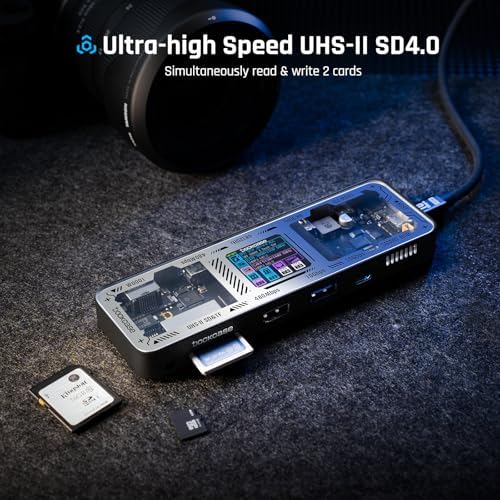 DOCKCASE Explorer Edition USB C Hub (10-in-1) with 4K@60Hz HDMI & DP, Gigabit Ethernet,1 USB-C and 3 USB-A Ports,100W Power Delivery, UHS-II TF/SD Card Slot for MacBook Air/Pro,XPS,and More - Image 4