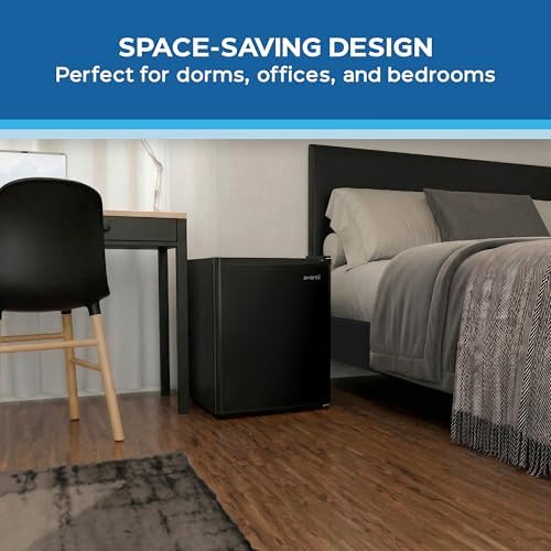 Avanti Mini Fridge 1.6 Cu. Ft. Compact Refrigerator for Dorm, Office & Bedroom, Chiller Compartment, Glass Shelf, Reversible Door, ENERGY STAR, Black - Image 3