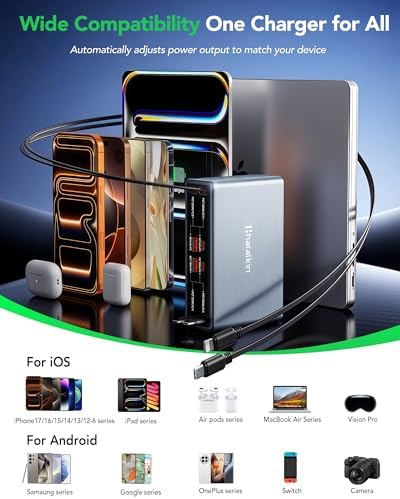 8-in-1 Retractable Charger for Apple Samsung USB C Gan Multiple Devices - Image 6