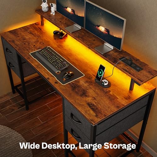 Huuger 55 inch Computer Desk with Power Outlets & 4 Drawers - Image 4