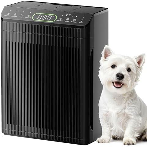 Air Purifier for Home Pet Up to 2200Ft² Pre-Filter Washable Graphite by Evalit