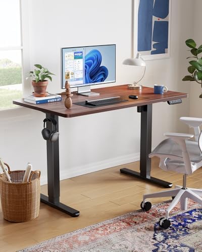HUANUO 40x24 Inch Electric Standing Desk, Height Adjustable, Black Walnut - Image 3