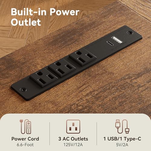 Coleshome 79 Inch Computer Desk with Power Outlet - Image 4