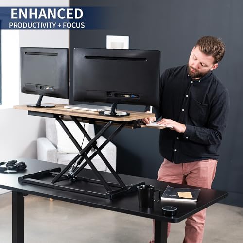 VIVO Reclaimed Wood 36 in Standing Desk Converter, DESK-V036KP - Image 4