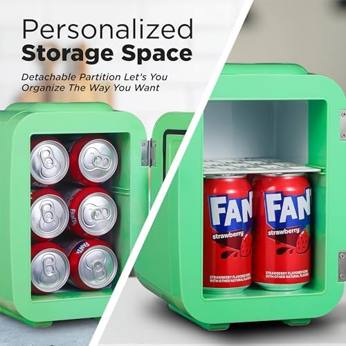 IceBox 4-Liter Mini Fridge Cooler/Warmer, IBMF4MNT, Mint Green - Image 4
