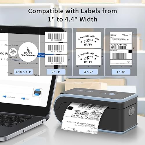JADENS Bluetooth Thermal Label Printer, Wireless with Built-in Paper Bin - Image 2