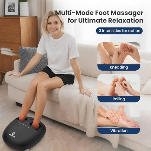 COMFIER Shiatsu Foot Massager with Heat for Plantar Fasciitis Neuropathy, Deep Kneading Vibration Feet Massager for Mom Dad Men Women-Home Office Use - Image 2