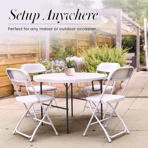 Our Modern Space 3.5 Feet Circular Round Foldable Table with Built in Handle & Steel Legs | Heavy Duty Portable | Perfect for Party, Dining, Wedding, Events, Picnic Indoor, Outdoor, Camping, Utility - Image 5