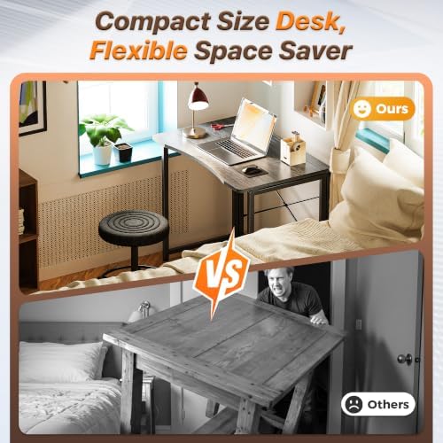 Huuger Folding Desk for Small Spaces, 31.5 Inch Foldable Computer Table - Image 3