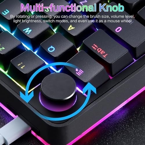 Koolertron One-Handed Mechanical Keyboard, 39 Macro Keys, RGB Backlit - Image 3
