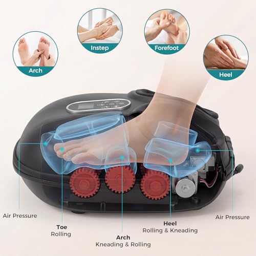 OLIXIS Foot Massager Machine with Heat, Deep Kneading & Air Compression - Image 3