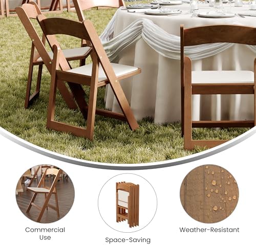 Flash Furniture Hercules Resin Indoor/Outdoor Event Chair, Chestnut, 2-Pack - Image 5