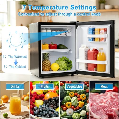 COSTWAY 1.7 Cu.Ft Mini Fridge with Compartment for Dorm Office Bedroom - Image 5