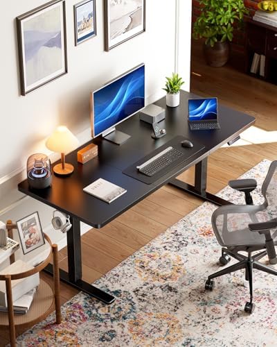 HUANUO 71 x 35 Inch Large Electric Standing Desk, Brushless Motor, Black - Image 2