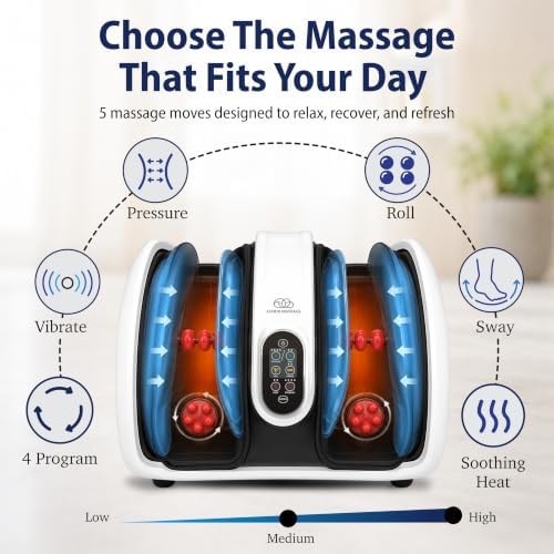 Cloud Massage Shiatsu Foot Massager with Heat, Standard Size, White - Image 4