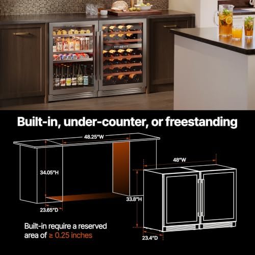 Ca'Lefort 48 Inch Wine & Beverage Refrigerator, 200 Can and 46 Bottle - Image 5