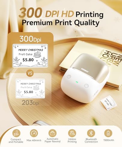 NIIMBOT B2 Pro Label Maker Machine with Tape, Supports Photo Printing, Gold - Image 3