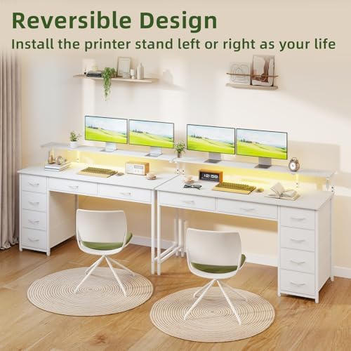 Somdot 47 Inch Gaming Desk with Power Outlet and LED Lights, Computer Desk - Image 6
