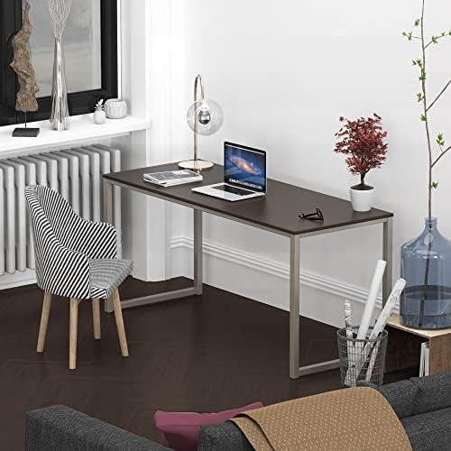 SHW Mission 55-Inch Home Office Computer Desk, Espresso - Image 2