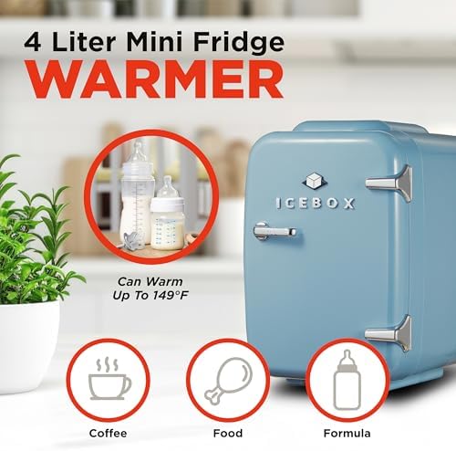 IceBox 4-Liter Mini Fridge Cooler/Warmer, IBMF4SLT, Slate Blue - Image 3