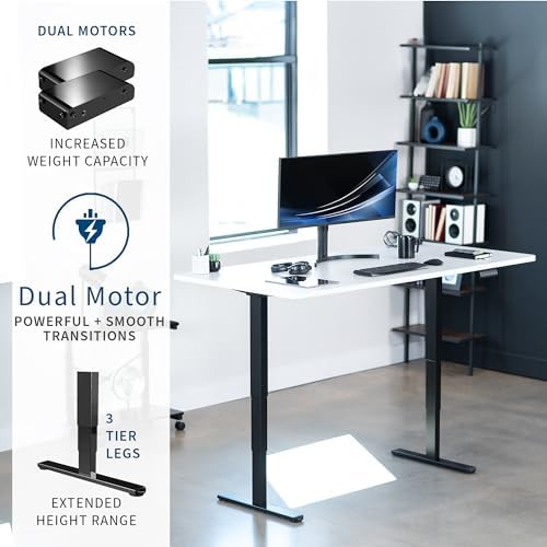 VIVO White 71 x 36 in Standing Desk, DESK-KIT-2B7W-36 - Image 4