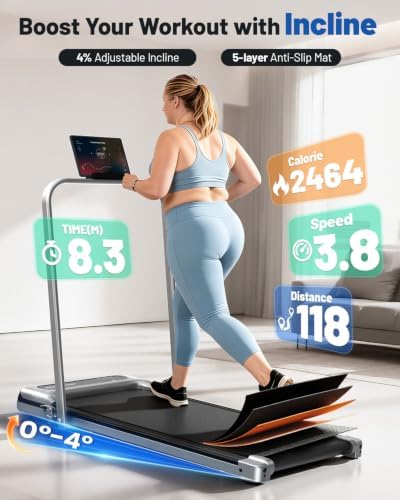 Walking Pad Treadmill for Home, Walking Pad with Incline and Handle Bar - Image 3