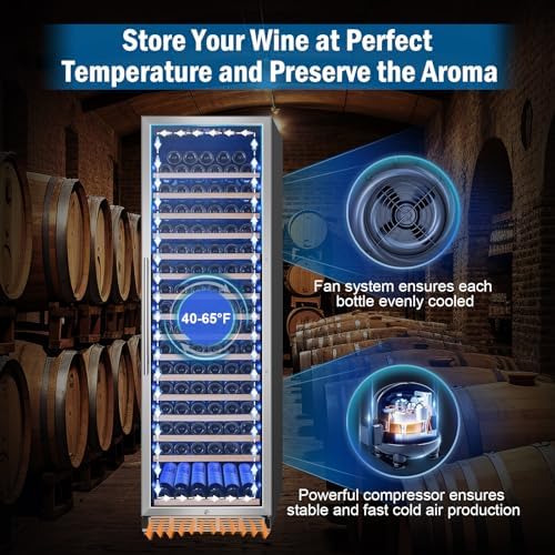 24" 190-Bottle Freestanding Wine Cooler, Low Noise with Sliding Shelves - Image 6