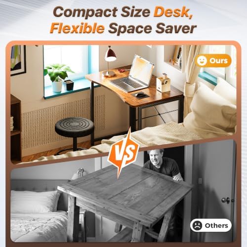 Huuger Folding Desk for Small Spaces, 31.5 Inch Foldable Computer Table - Image 3