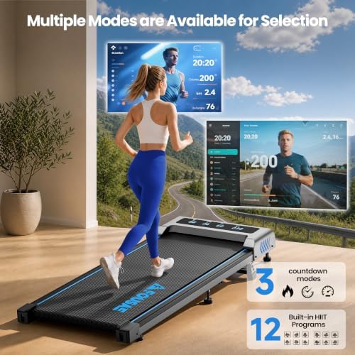 Walking Pad with Incline, FOUSAE 6.2MPH Walking Pad Under Desk Treadmill with 10% Incline, Full Screen LED Display, 2.75HP Brushless Drive, 12 HIIT Programs, Remote Control, 350 LBS Capacity - Image 5