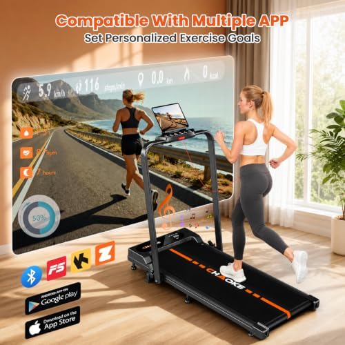 Walking Pad Treadmills for Home with 7.5MPH, Built-in Speaker, Upgrade 3.0HP Foldable Treadmills with 10% Incline, Compact Running Machine with APP, 350 LBS, LED Display, Remote Control - Image 3