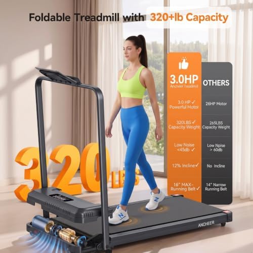 ANCHEER Incline Walking Pad with Handle Bar, Foldable Treadmill-Home/Office - Image 2