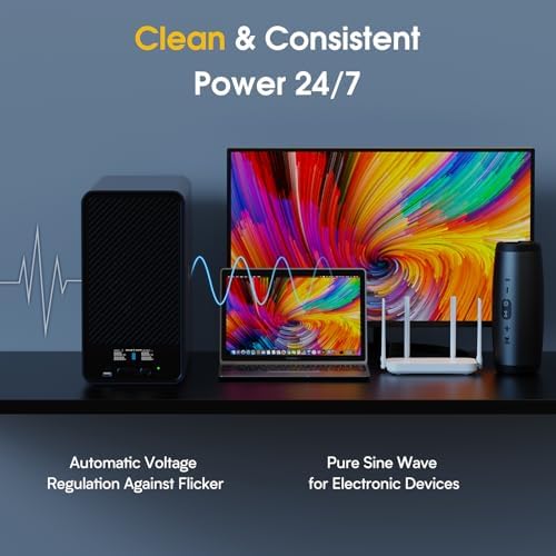 GOLDENMATE 2000VA/1600W Lithium UPS Battery Backup & Surge Protector, Gray - Image 5