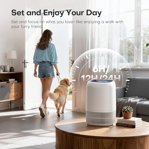 2 Pack of Air Purifier with High Efficience Filter, Fragrance Sponge Night Light Vital Breeze Timer 22dB, for Dust Pollen Smoke Odors, Office, Desktop, Home Bedroom Small Room, DH-JH12 White - Image 6