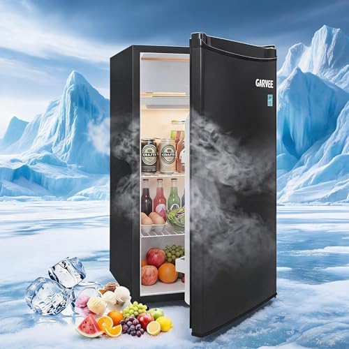3.2 Cu. ft. Mini Refrigerator, Single-Door Compact Fridge with Freezer, with LED, Adjustable Shelves, for Dorm, Office, Bedroom, Kitchen, Bar - Image 4